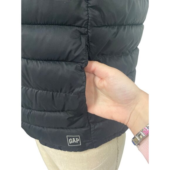 Gap Kids Large Black Lightweight Puffer Vest With Primaloft Upcycled Sustainable - Picture 4 of 10